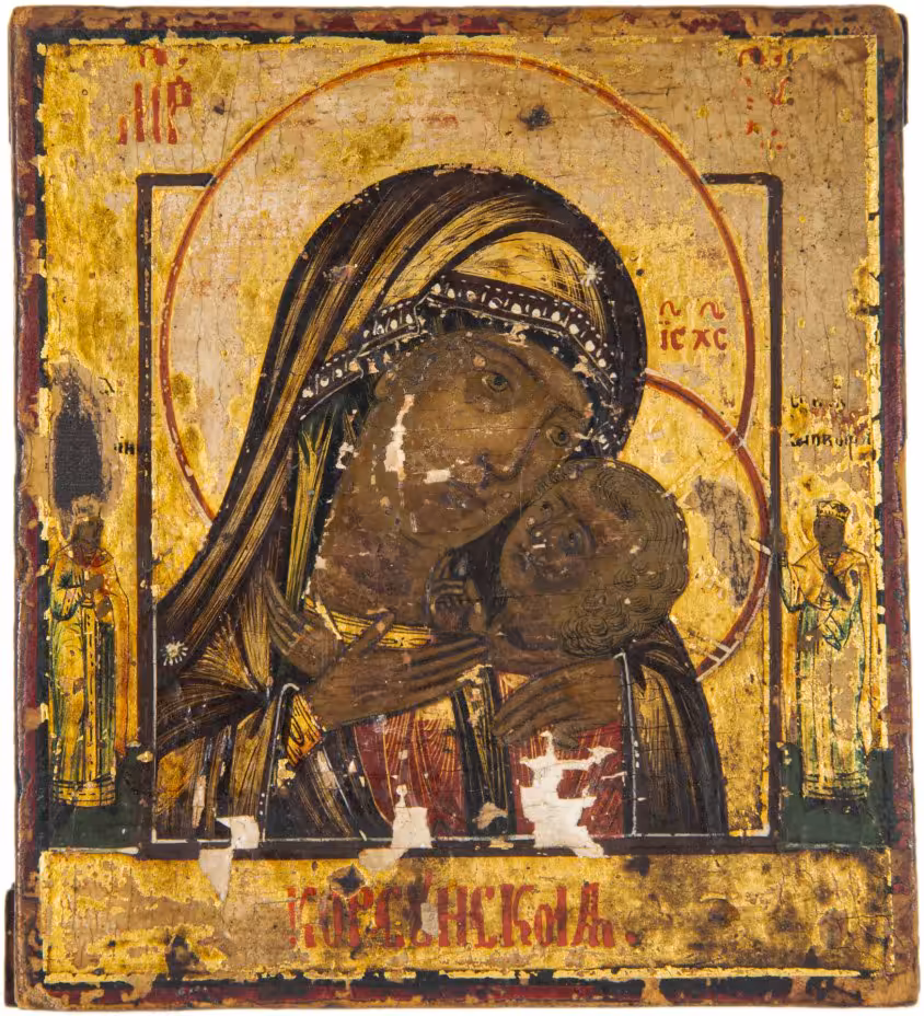 Икона "Корсунская Божия Матерь", дерево, темпера, Российская Империя, 1850-1890 гг.
