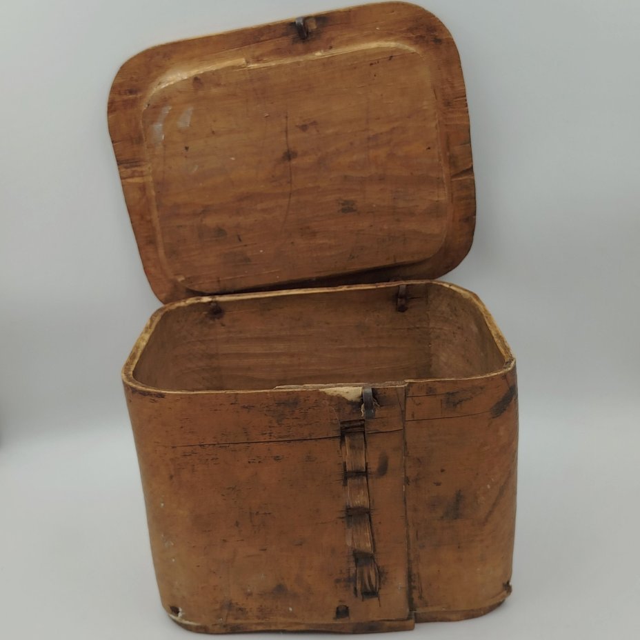 Короб лубяной, луб, гнутье, металл, ковка, Российская империя, 1890-1915 гг.