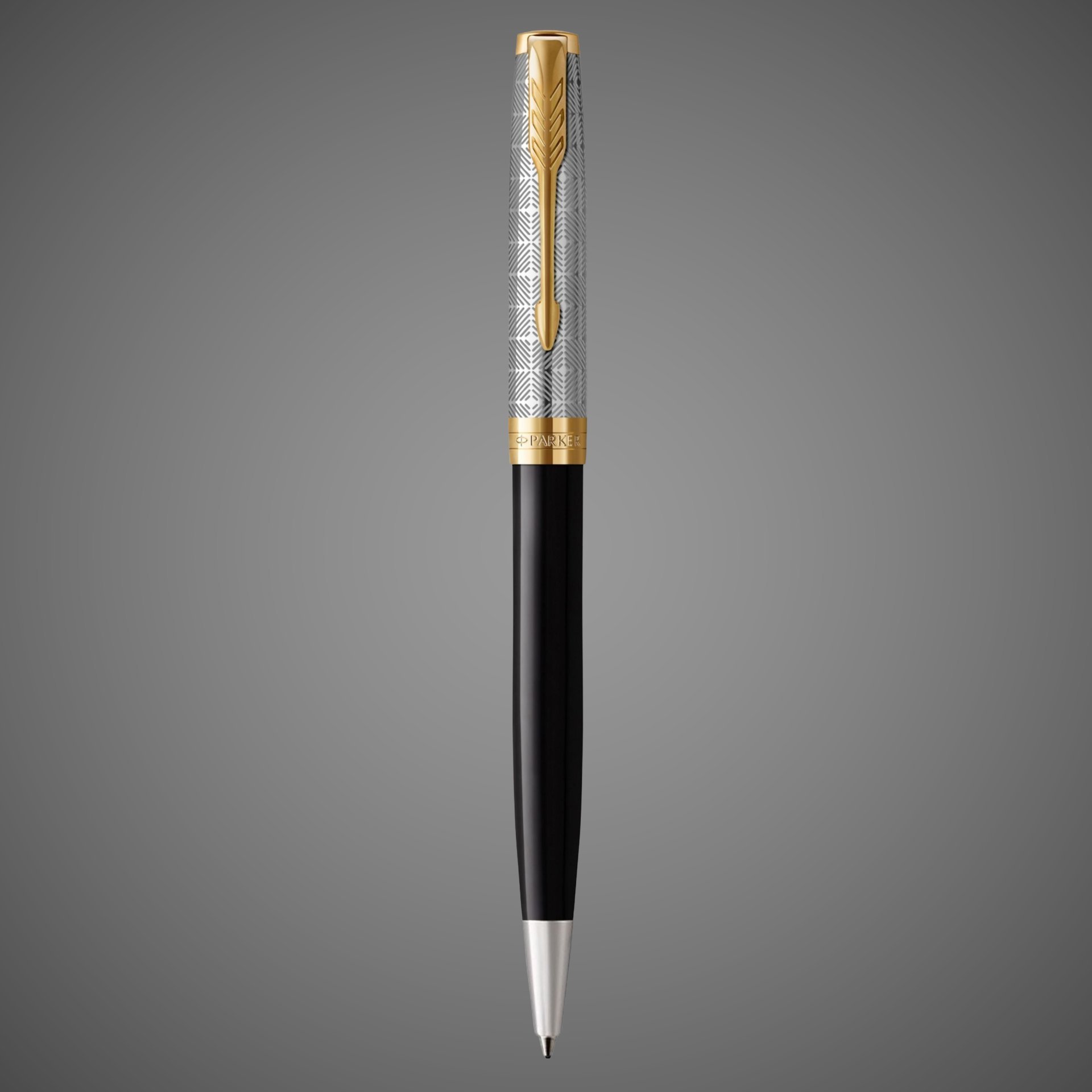 Шариковая ручка Parker Sonnet Premium Refresh BLACK GT, стержень: M, цвет чернил: black , в подарочной упаковке, Лаки и смолы: лак, латунь, нержавеющая сталь, позолота