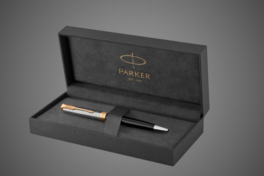 Шариковая ручка Parker Sonnet Premium Refresh BLACK GT, стержень: M, цвет чернил: black , в подарочной упаковке, Лаки и смолы: лак, латунь, нержавеющая сталь, позолота