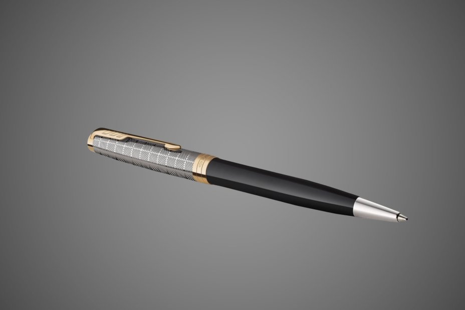 Шариковая ручка Parker Sonnet Premium Refresh BLACK GT, стержень: M, цвет чернил: black , в подарочной упаковке, Лаки и смолы: лак, латунь, нержавеющая сталь, позолота