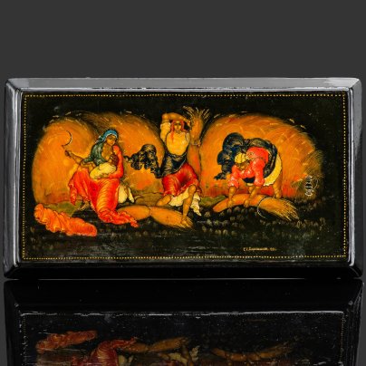 Пресс-папье "Жницы", художник С.У. Парнышков, Палех