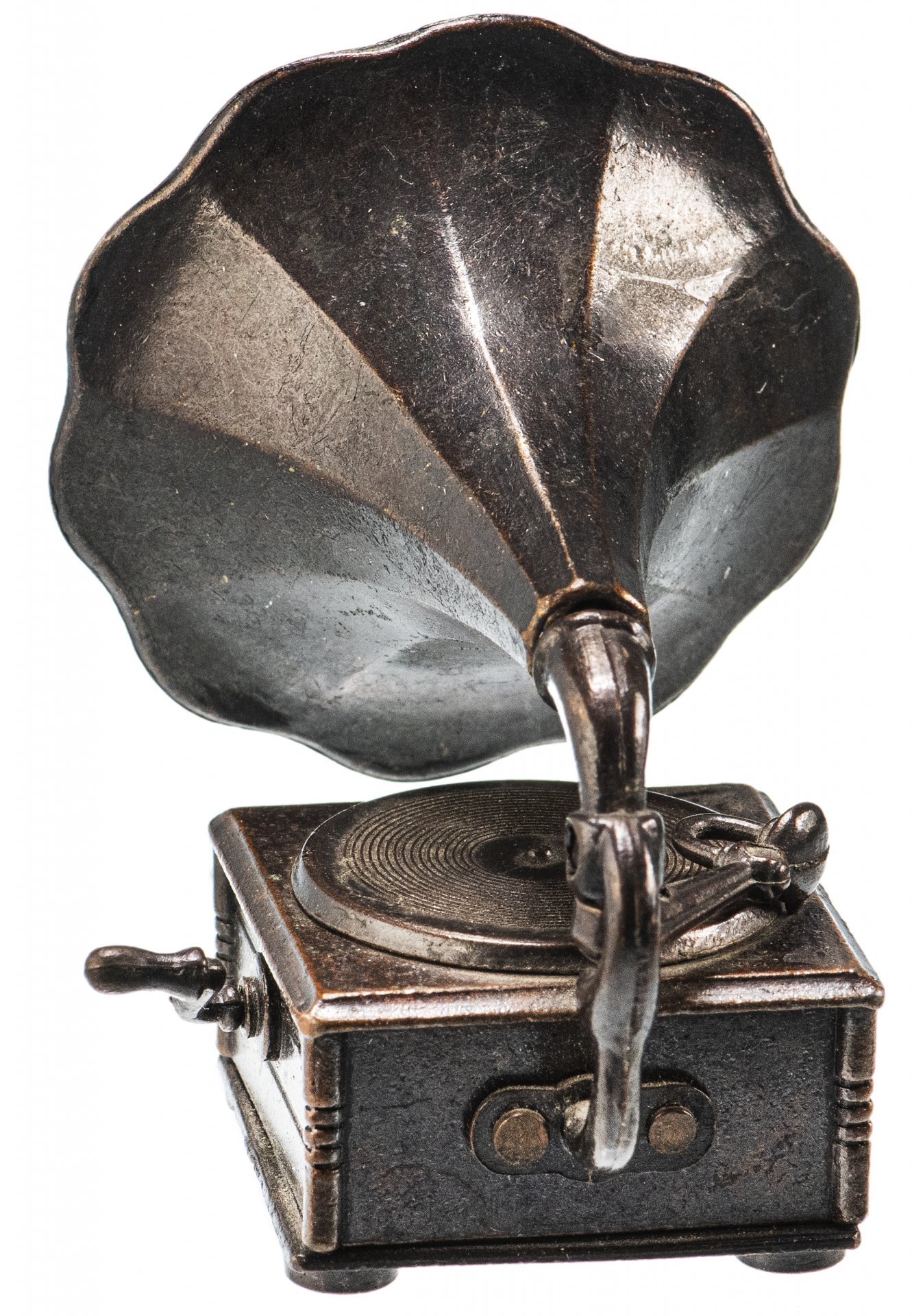 Точилка коллекционная "Граммофон", сплав металла, омеднение, Гонконг, 1970-1980 гг.