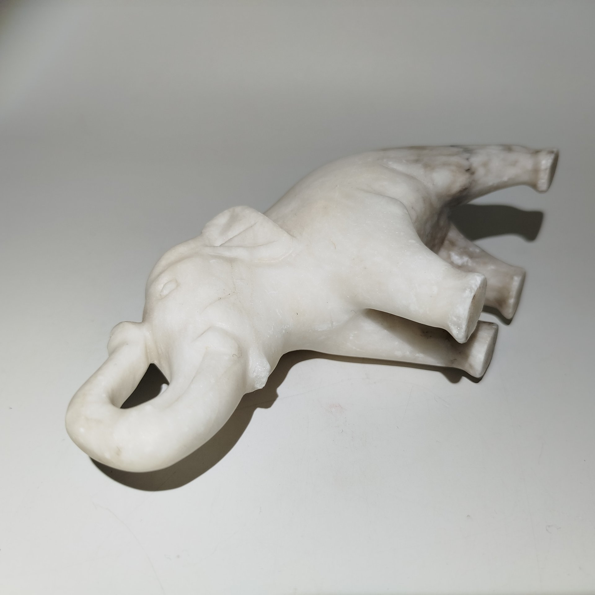 Статуэтка "Слон с поднятым хоботом", камень, резьба, СССР, 1970-1990 гг.