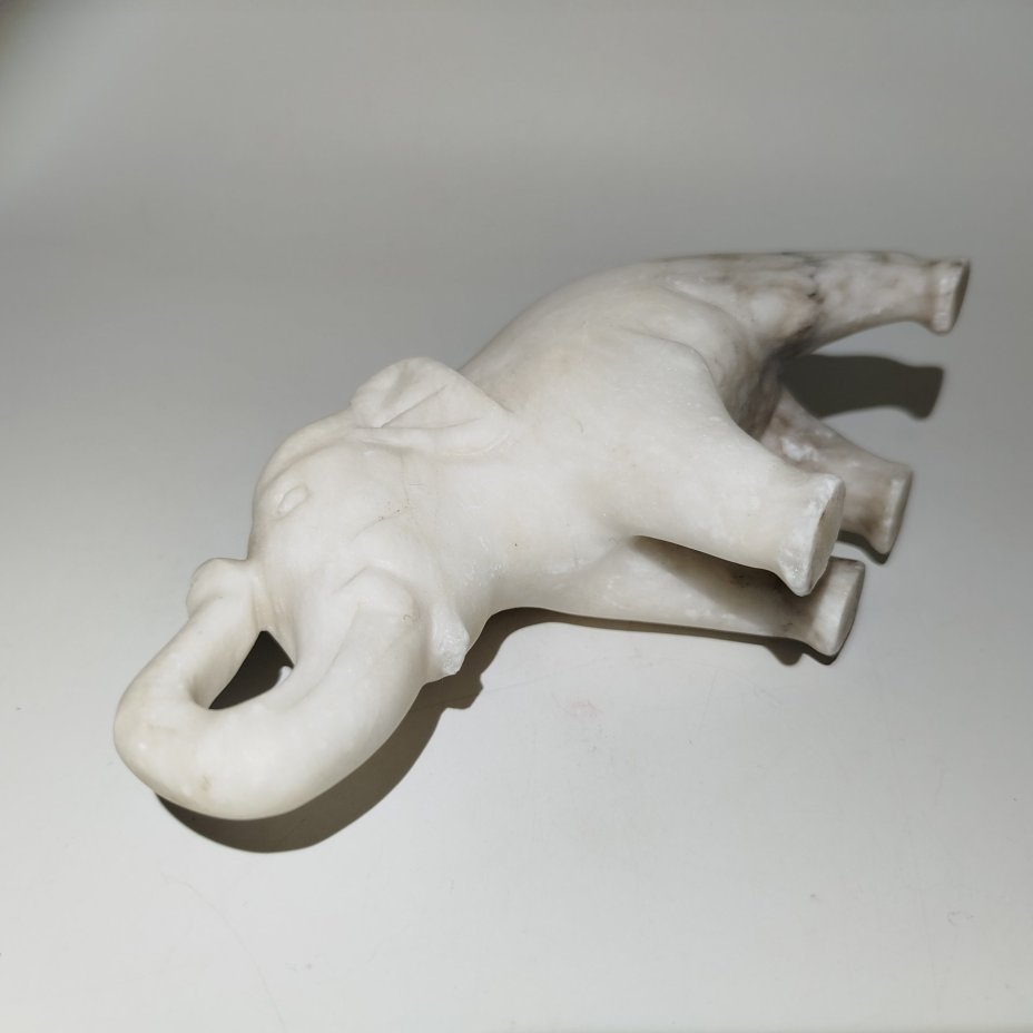 Статуэтка "Слон с поднятым хоботом", камень, резьба, СССР, 1970-1990 гг.