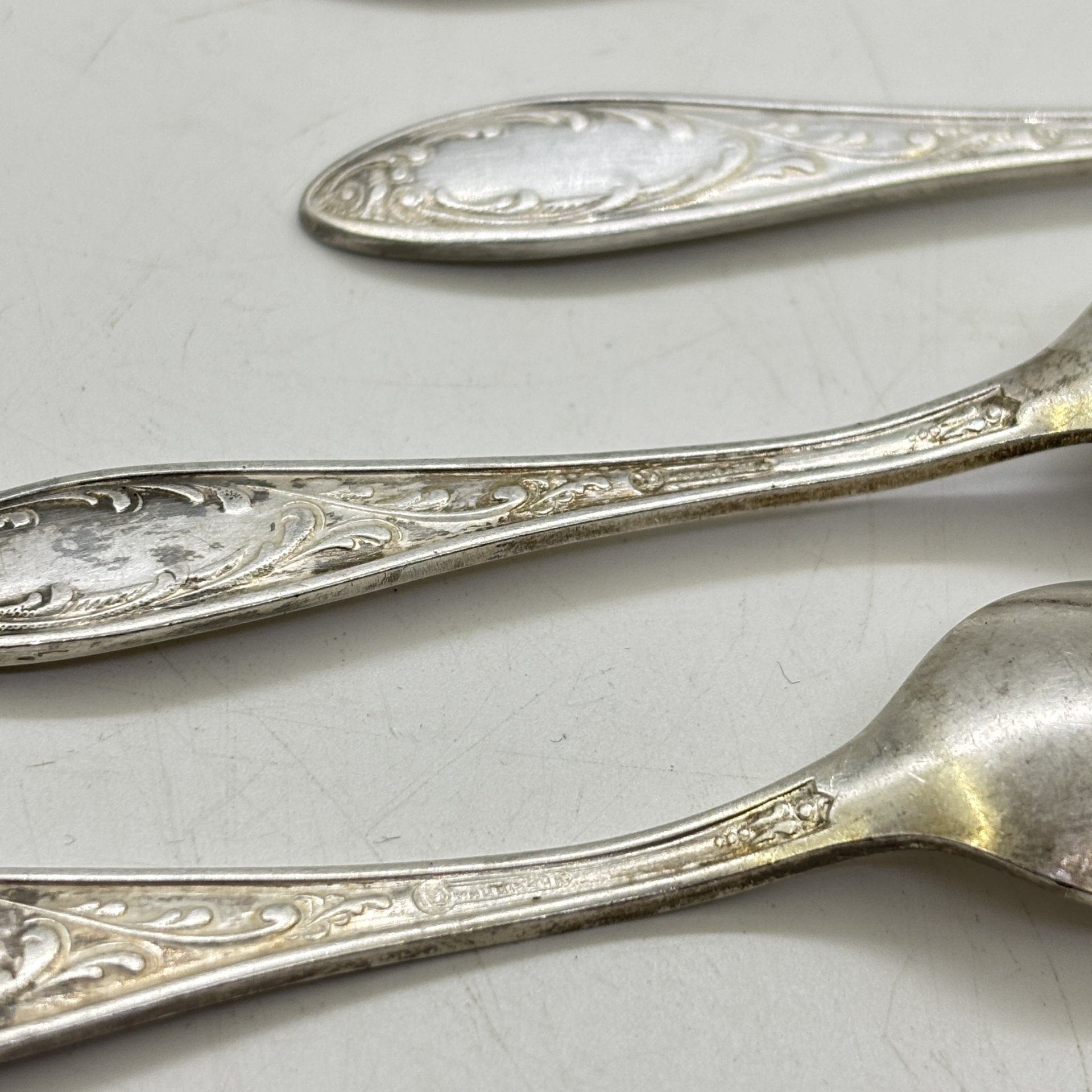 Набор кофейных ложек на 6 персон "Пламя", мНЦ (медь-никель-цинк), Кольчугинский завод цветных металлов, СССР, 1960-1990 гг.