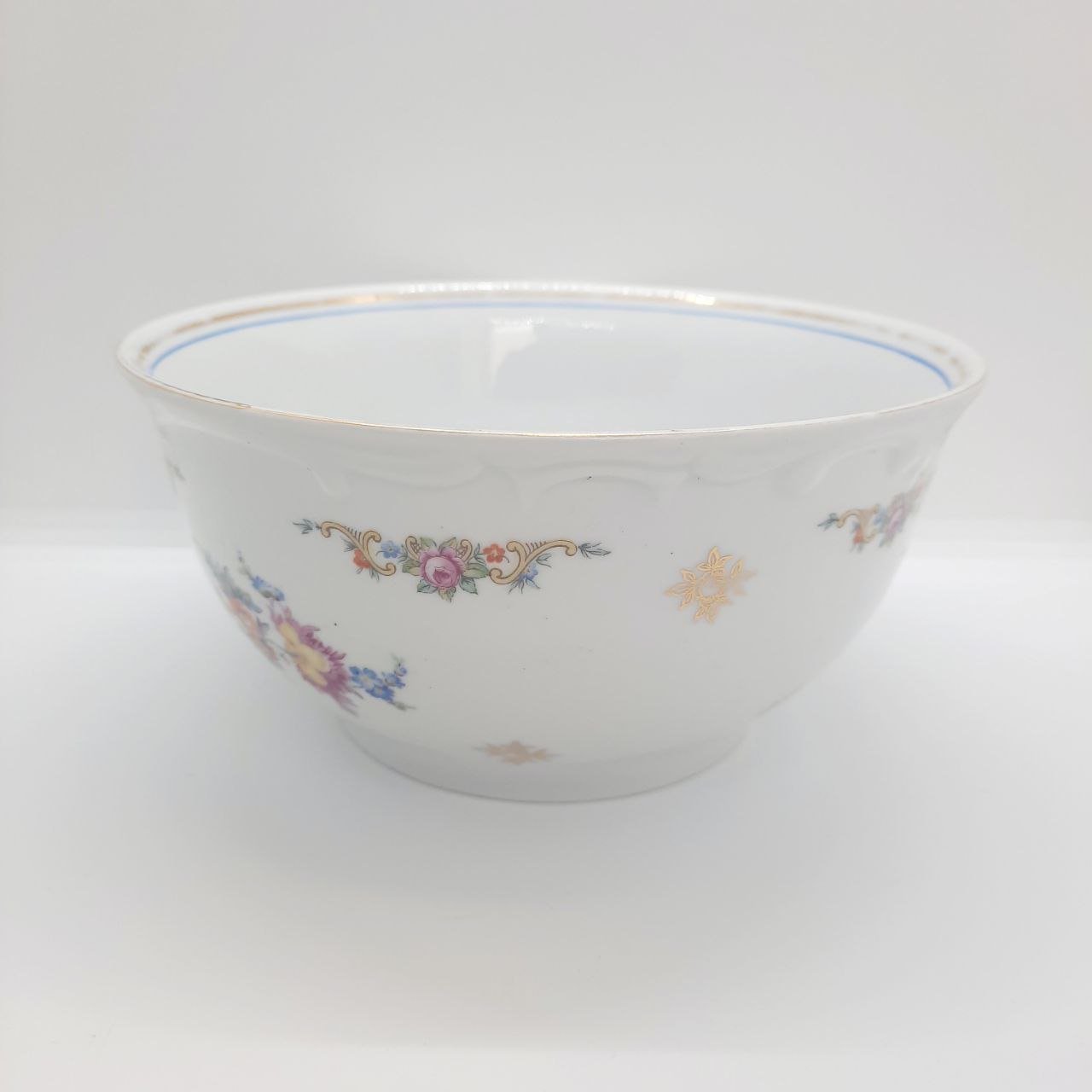 Салатник с цветочным декором, фарфор, деколь, золочение, Kahla, ГДР, 1937-1956 гг., Kahla