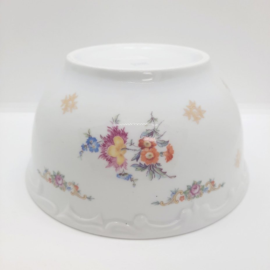 Салатник с цветочным декором, фарфор, деколь, золочение, Kahla, ГДР, 1937-1956 гг., Kahla