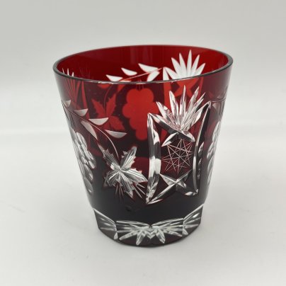 Стакан для виски (рокс), стекло, нацвет, резьба, Egermann, Германия, 1970-1980 гг.