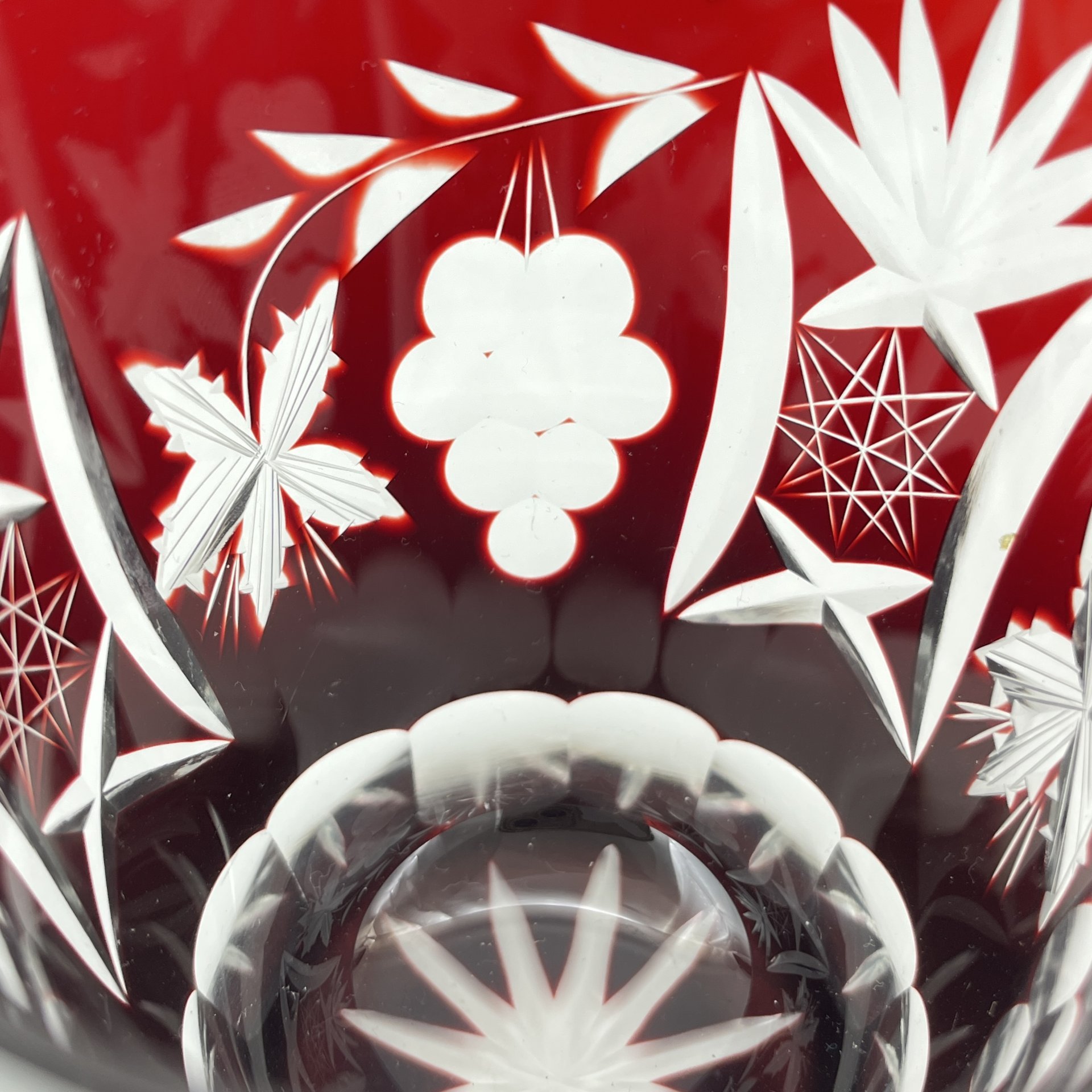 Стакан для виски (рокс), стекло, нацвет, резьба, Egermann, Германия, 1970-1980 гг.