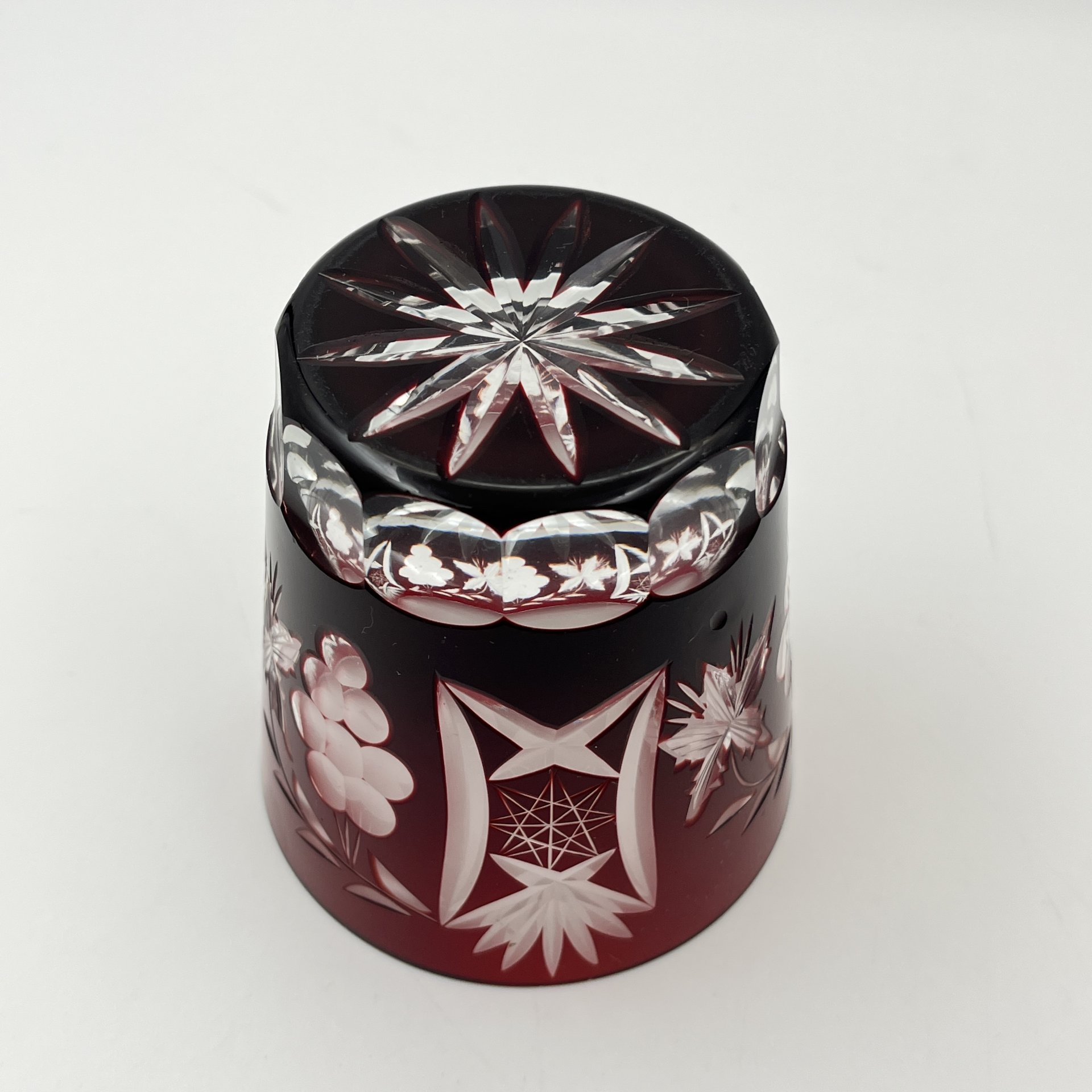 Стакан для виски (рокс), стекло, нацвет, резьба, Egermann, Германия, 1970-1980 гг.