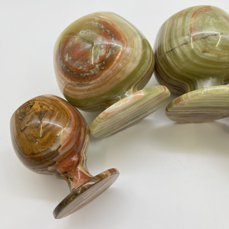 Набор бокалов и рюмок для крепких напитков из натурального камня (5 шт., в подборе), в оригинальной коробке, оникс