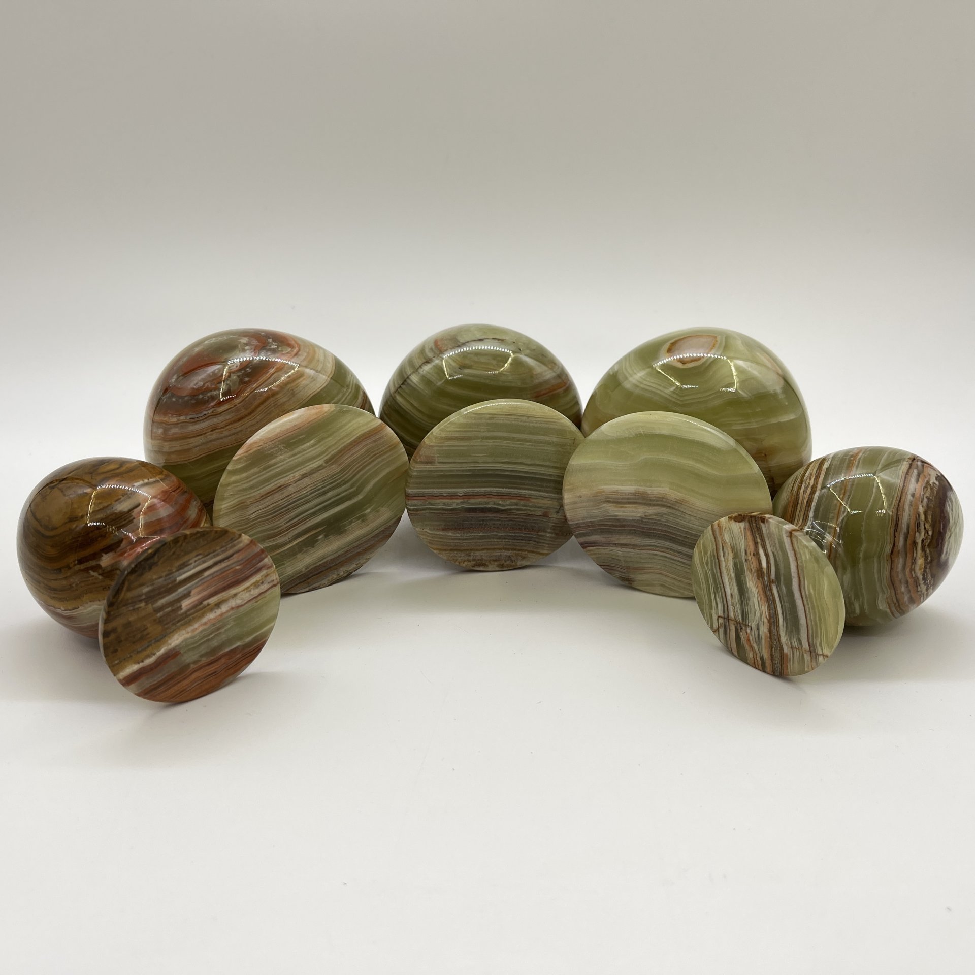 Набор бокалов и рюмок для крепких напитков из натурального камня (5 шт., в подборе), в оригинальной коробке, оникс, Россия, 1990-2010 гг.