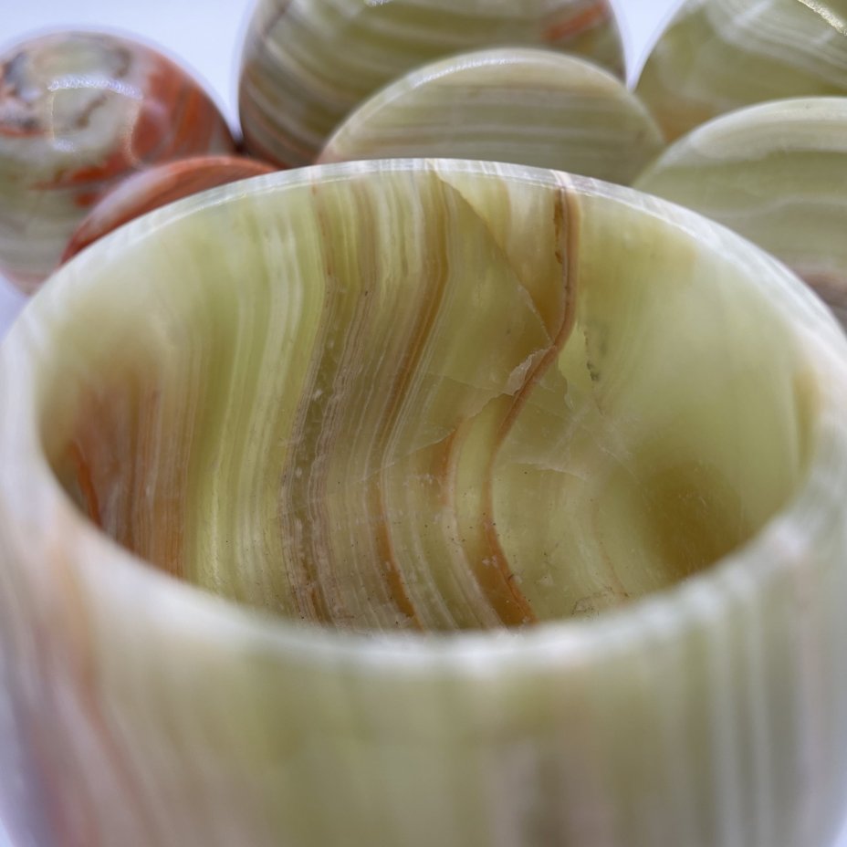 Набор бокалов и рюмок для крепких напитков из натурального камня (5 шт., в подборе), в оригинальной коробке, оникс