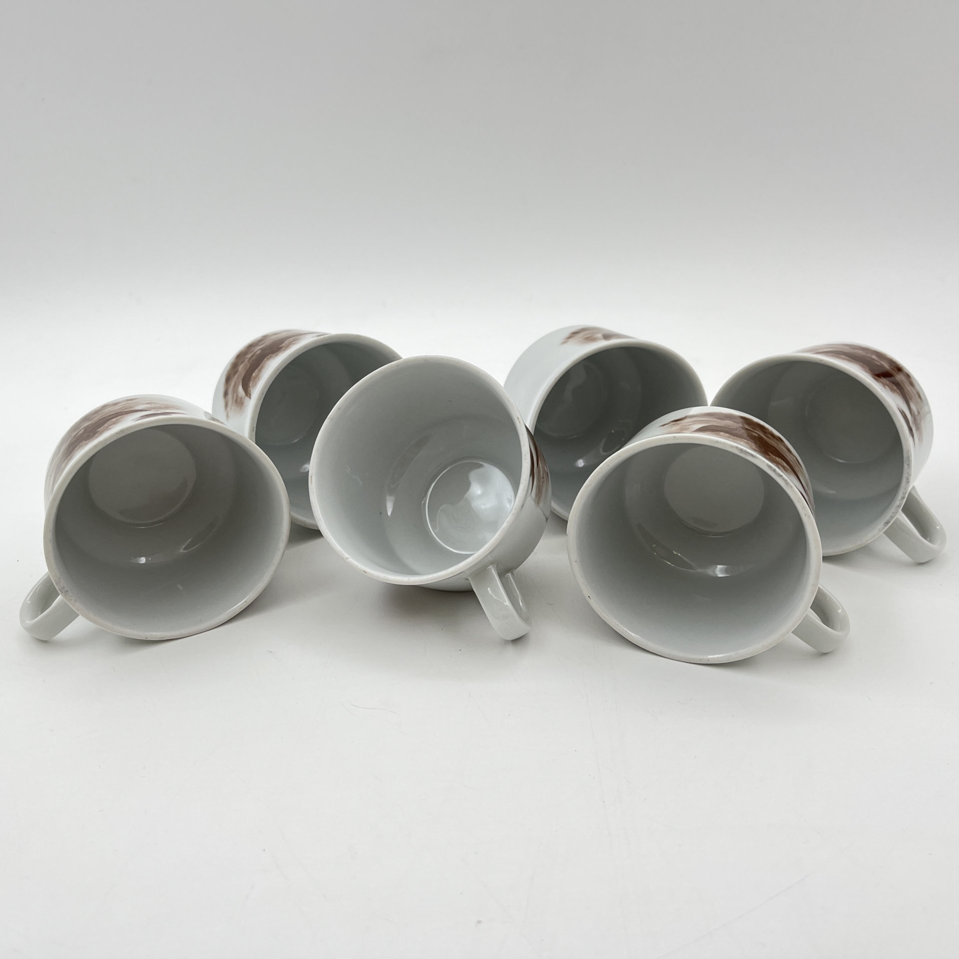 Сервиз кофейный на 6 персон, украшенный изображением дичи (15 предметов), фарфор, деколь, Colditz (Кольдиц), Германия, 1980-1990 гг.