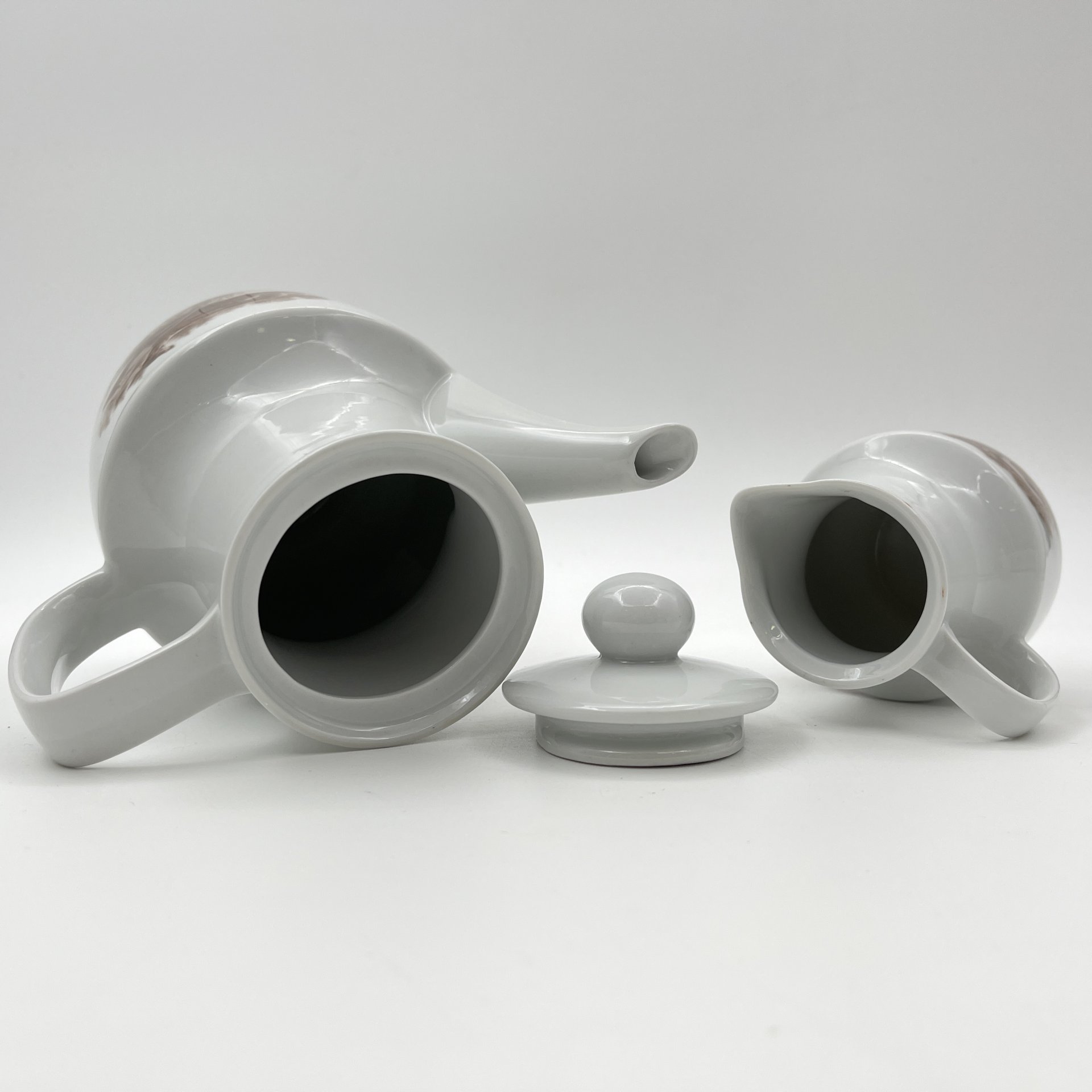 Сервиз кофейный на 6 персон, украшенный изображением дичи (15 предметов), фарфор, деколь, Colditz (Кольдиц), Германия, 1980-1990 гг.