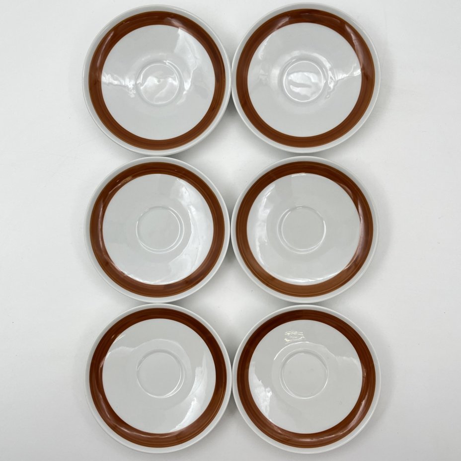 Сервиз кофейный на 6 персон, украшенный изображением дичи (15 предметов), фарфор, деколь, Colditz (Кольдиц), Германия, 1980-1990 гг.