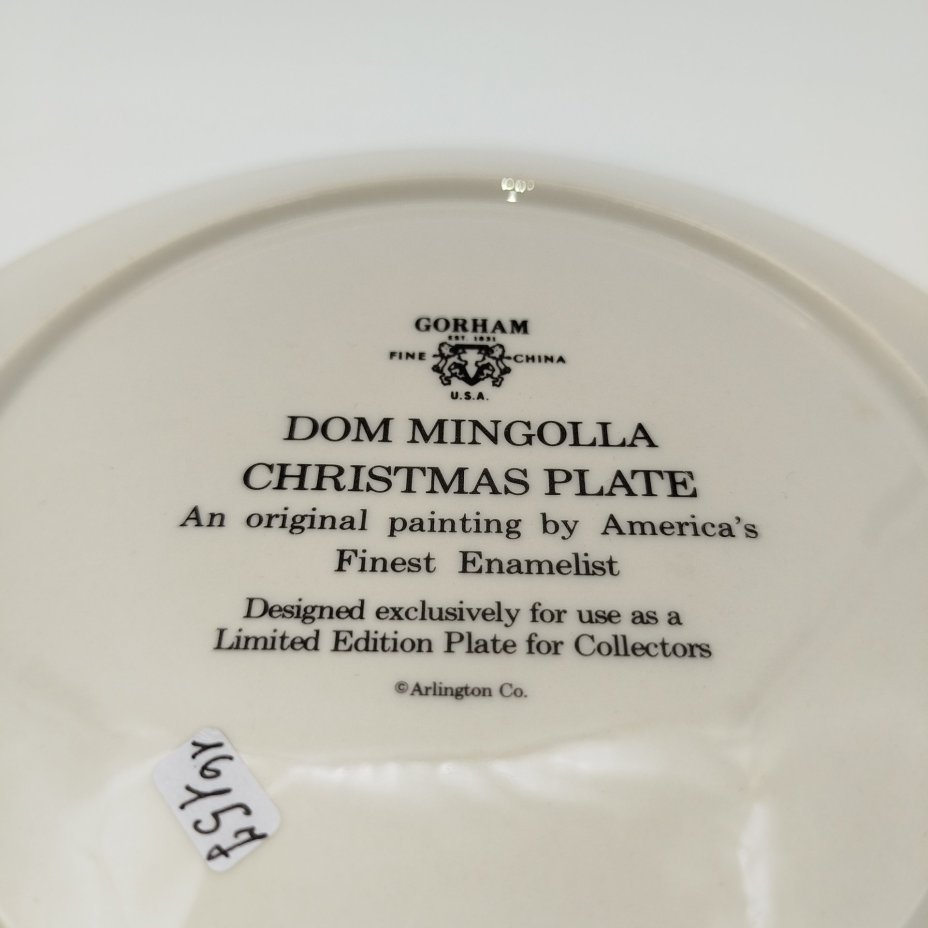 Декоративная тарелка с изображением рождественского экипажа, автор рисунка Дом Минголла, Gorham