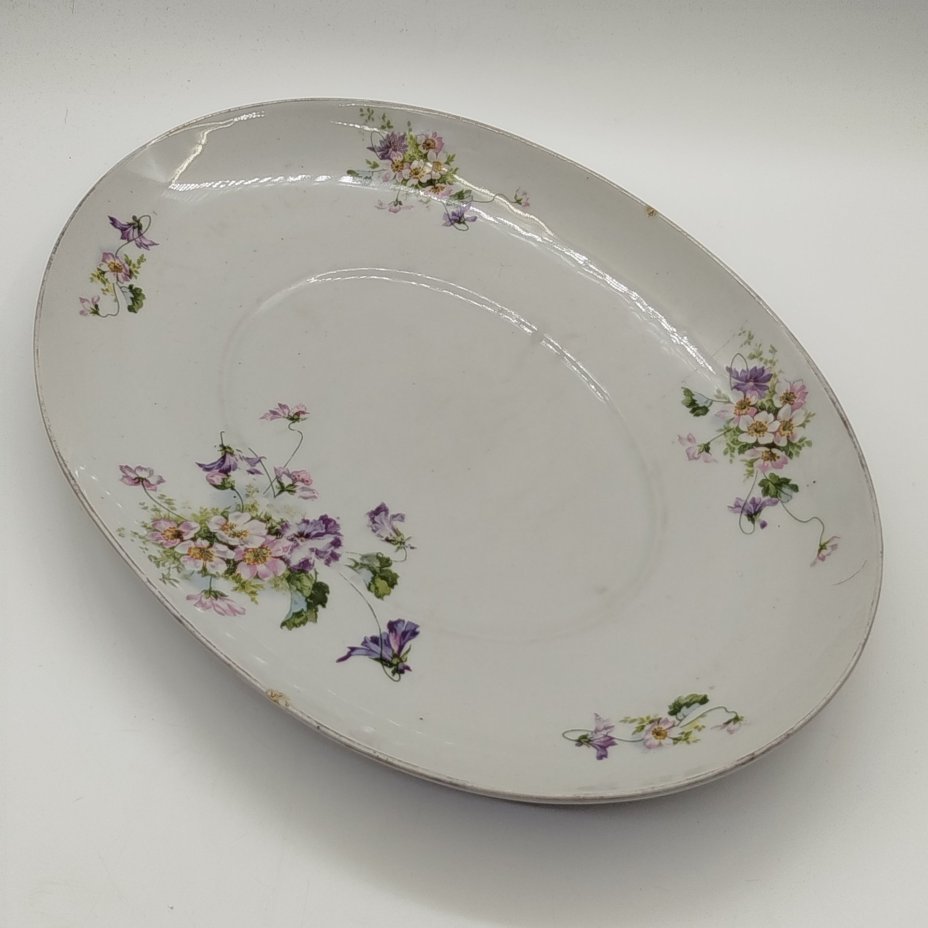 Террина/супница на подставке (для подачи горячих блюд) с цветочным декором