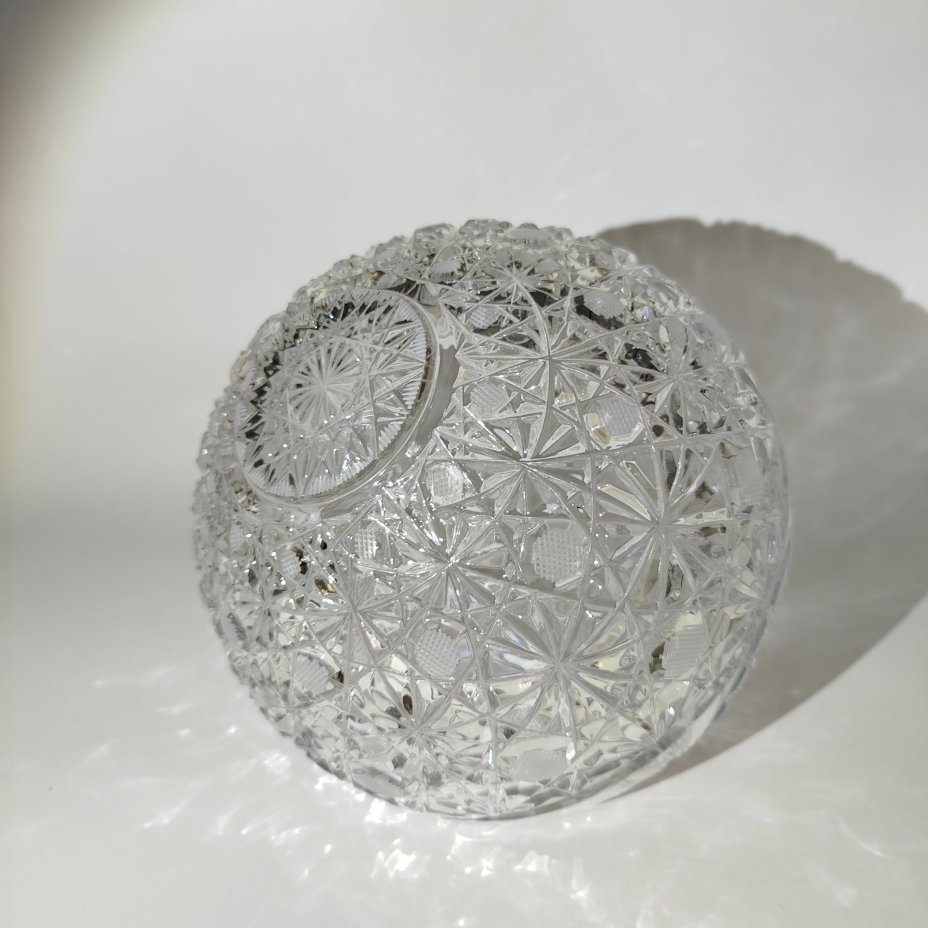 Конфетница с ручкой, хрусталь, гранение, Дятьковский хрустальный завод, СССР, 1970-1980 гг.