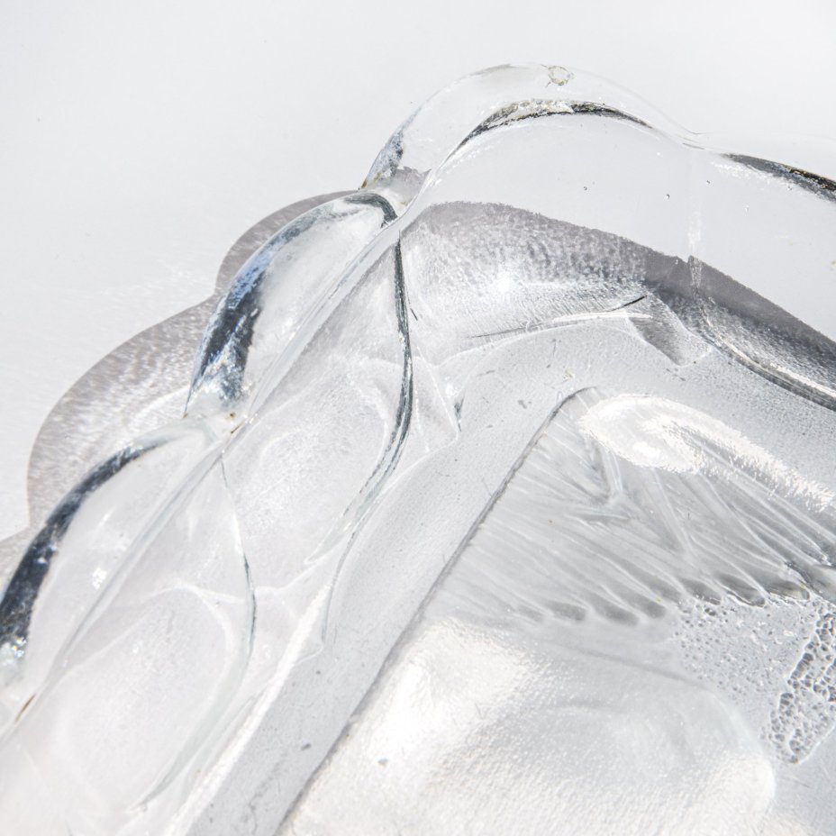 Тарелка (подносик) с изображением оленя, стекло, СССР, 1960-1990 гг.