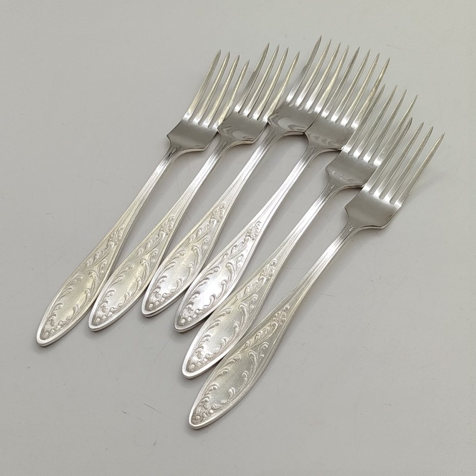 Набор из шести десертных вилок "Пламя"