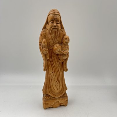 Статуэтка "Фу-син" (божество счастья и семейного благополучия), дерево, резьба, Азия, 1950-1970 гг.