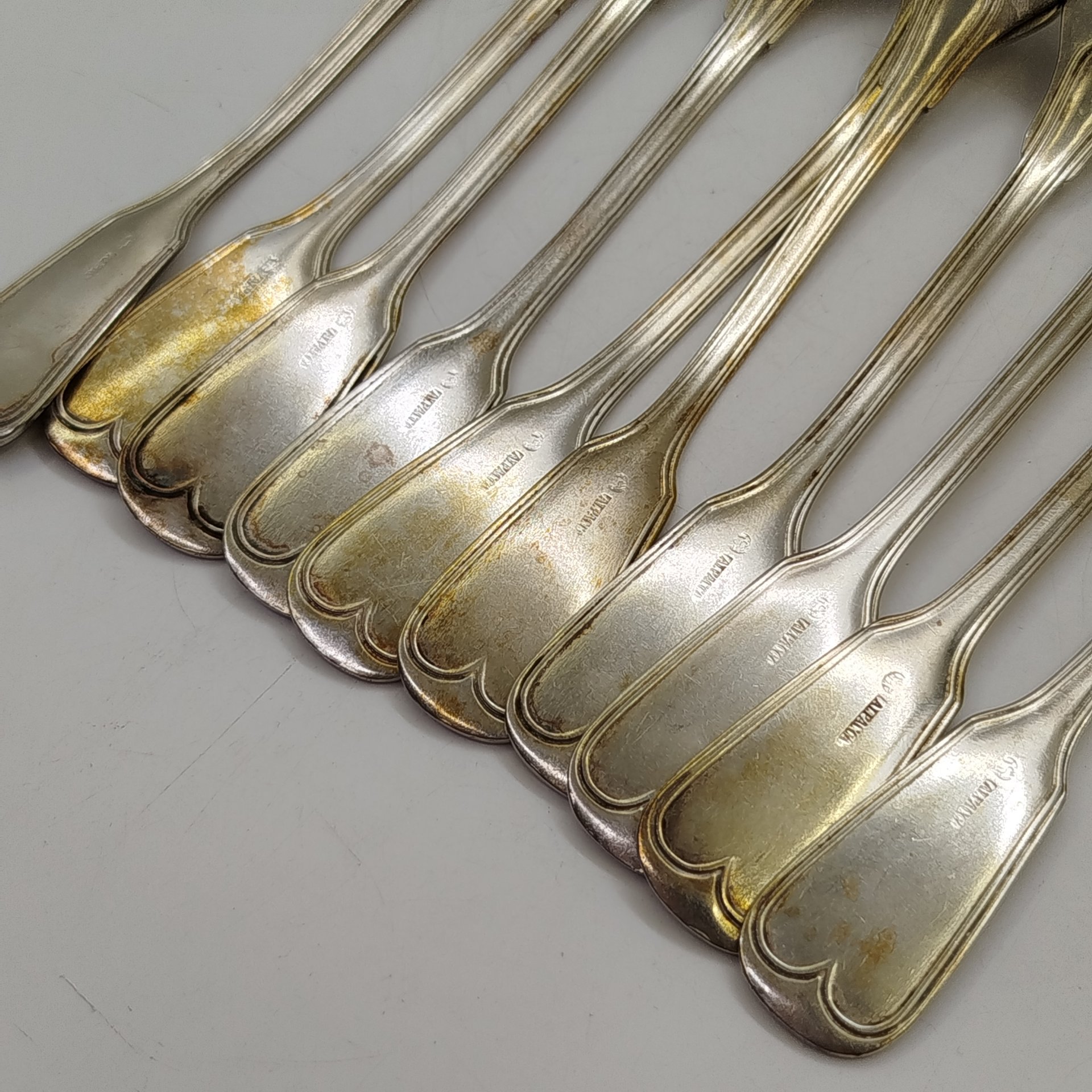 Набор из 10-ти десертных вилок, альпака, Европа, 1910-1940 гг.