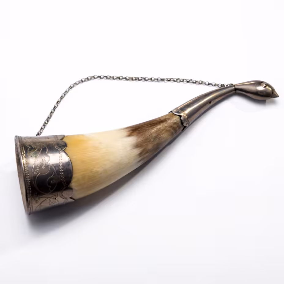 Кубок "Рог изобилия", рог, сплав металлов, гравировка, СССР, 1970-1980 гг.