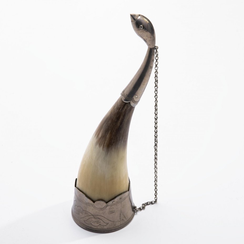 Кубок "Рог изобилия", рог, сплав металлов, гравировка, СССР, 1970-1980 гг.