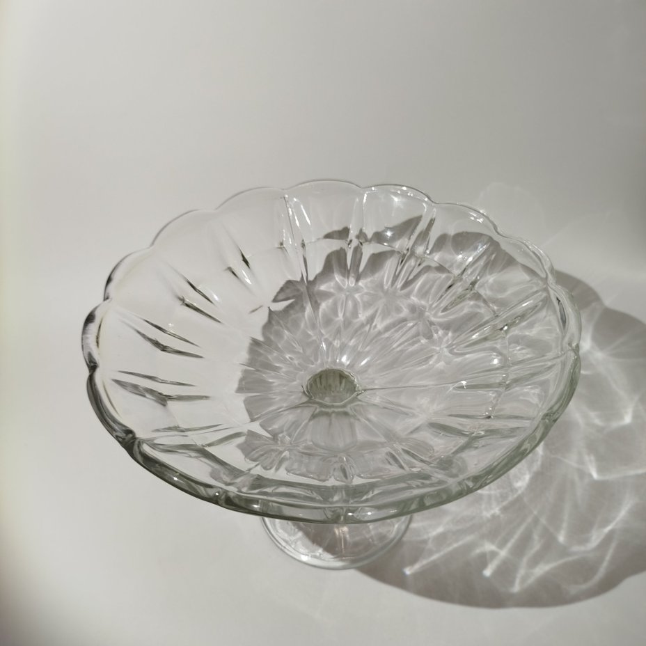 Ваза на ножке (фруктовница), Дятьковский хрустальный завод, стекло, СССР, 1961-1963 гг.