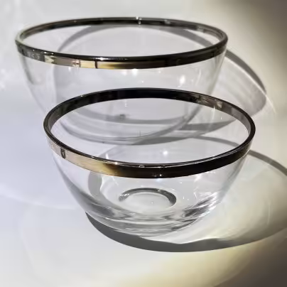 Набор из фруктовницы и небольшого салатника с лаконичным декором, Walther Glas