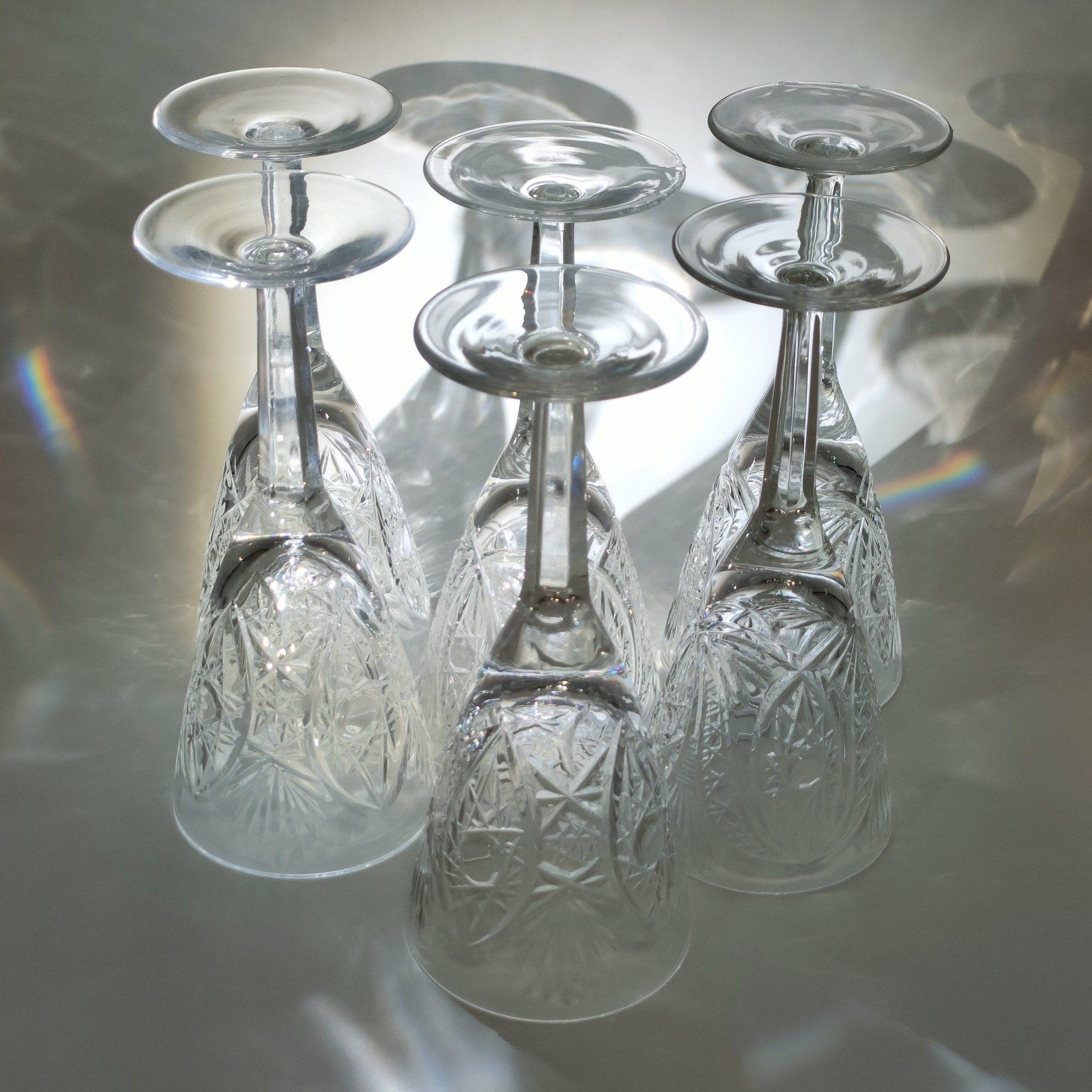 Набор из 6-ти бокалов с резным геометрическим декором (в подборе)