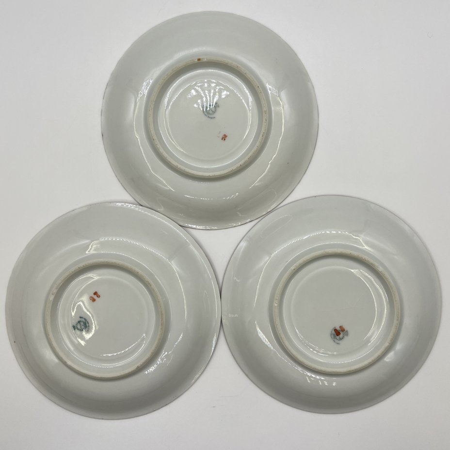 Набор из 3-х чайных пар  с геометрическим растительным декором в стиле Art Deco, Porzellan-Union