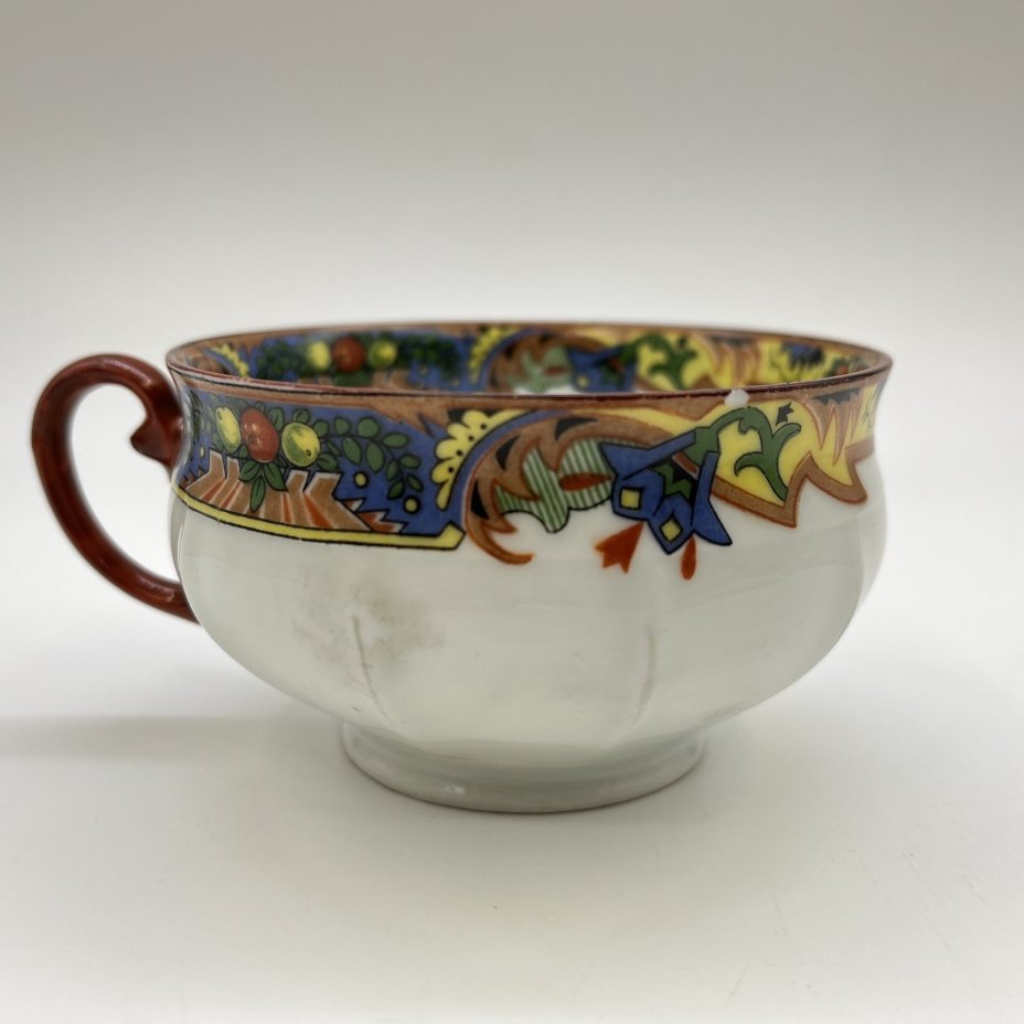 Набор из 3-х чайных пар  с геометрическим растительным декором в стиле Art Deco, Porzellan-Union