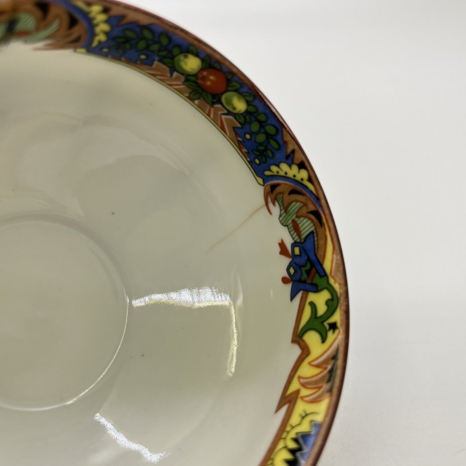 Набор из 3-х чайных пар  с геометрическим растительным декором в стиле Art Deco, Porzellan-Union