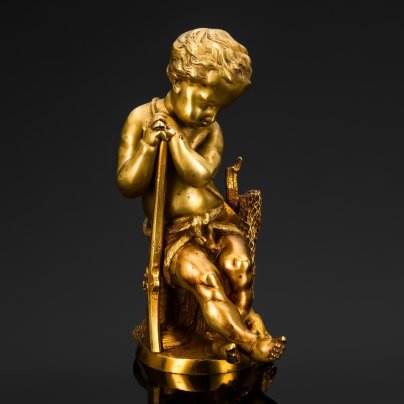 Скульптура "Путти-охотник" ("Юный охотник"), бронза, литье, Западная Европа, 1900-1920 гг.