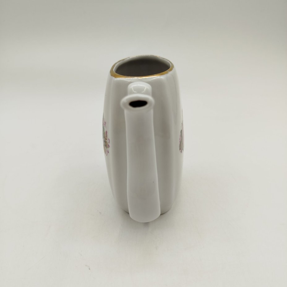 Бюветница (поильник) с растительным декором, фарфор, деколь, золочение, Городницкий фарфоровый завод, СССР, 1970-1991 гг.