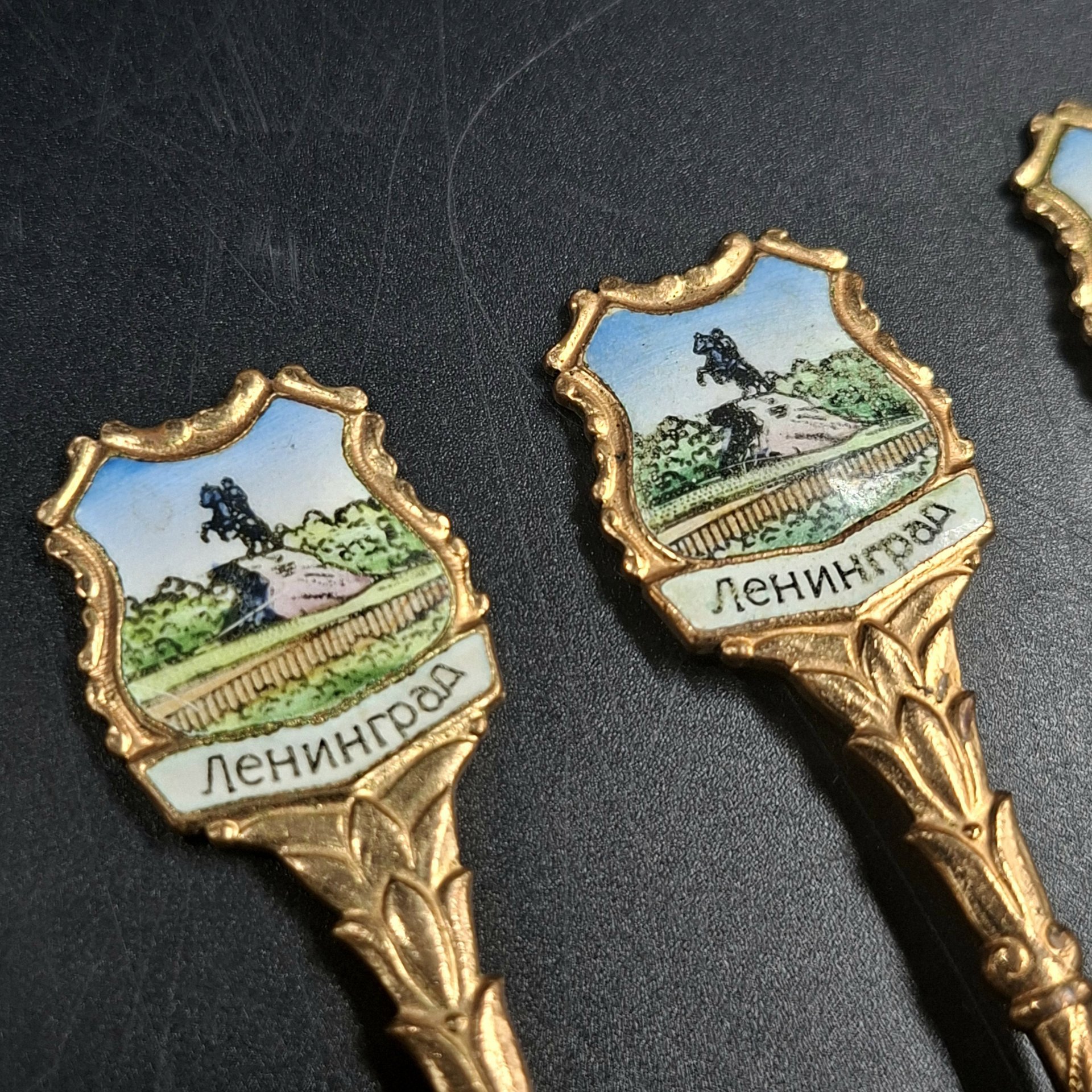 Набор из шести сувенирных ложек "Ленинград", металл, эмаль, СССР, 1970-1990 гг.