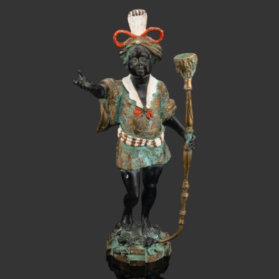 Подсвечник каминный "Арапчонок" ("Мавр"), металл, крашение, патинирование, Европа, 1950-1980 гг.