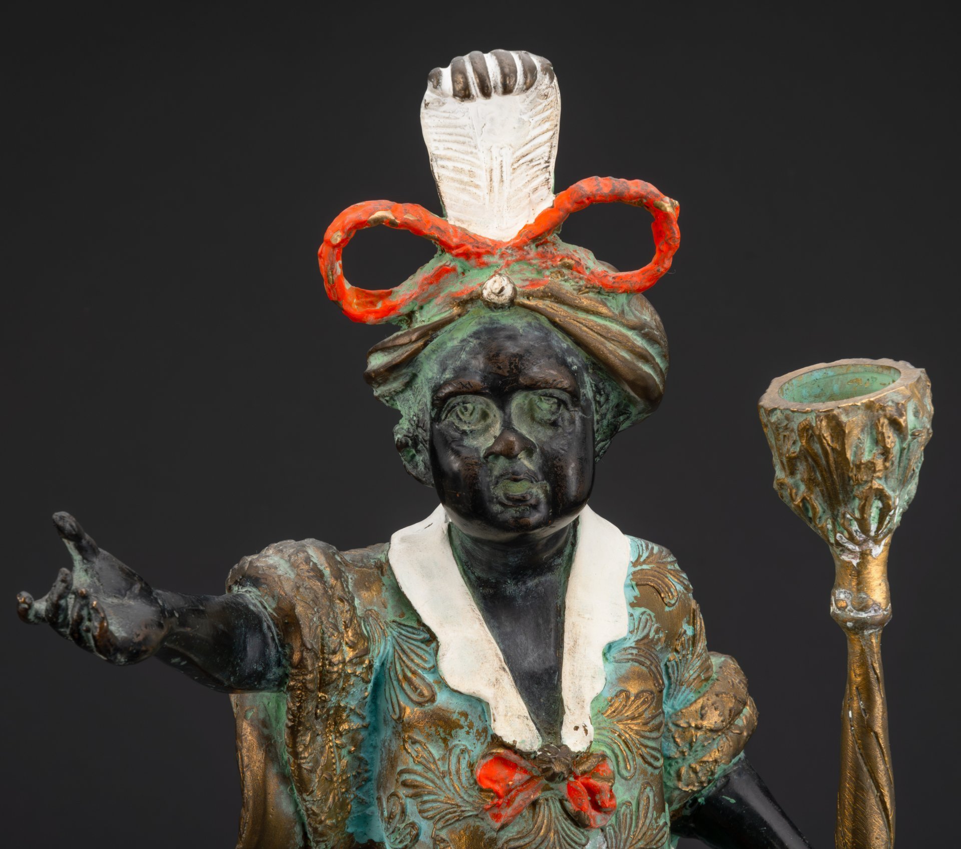 Подсвечник каминный "Арапчонок" ("Мавр"), металл, крашение, патинирование, Европа, 1950-1980 гг.