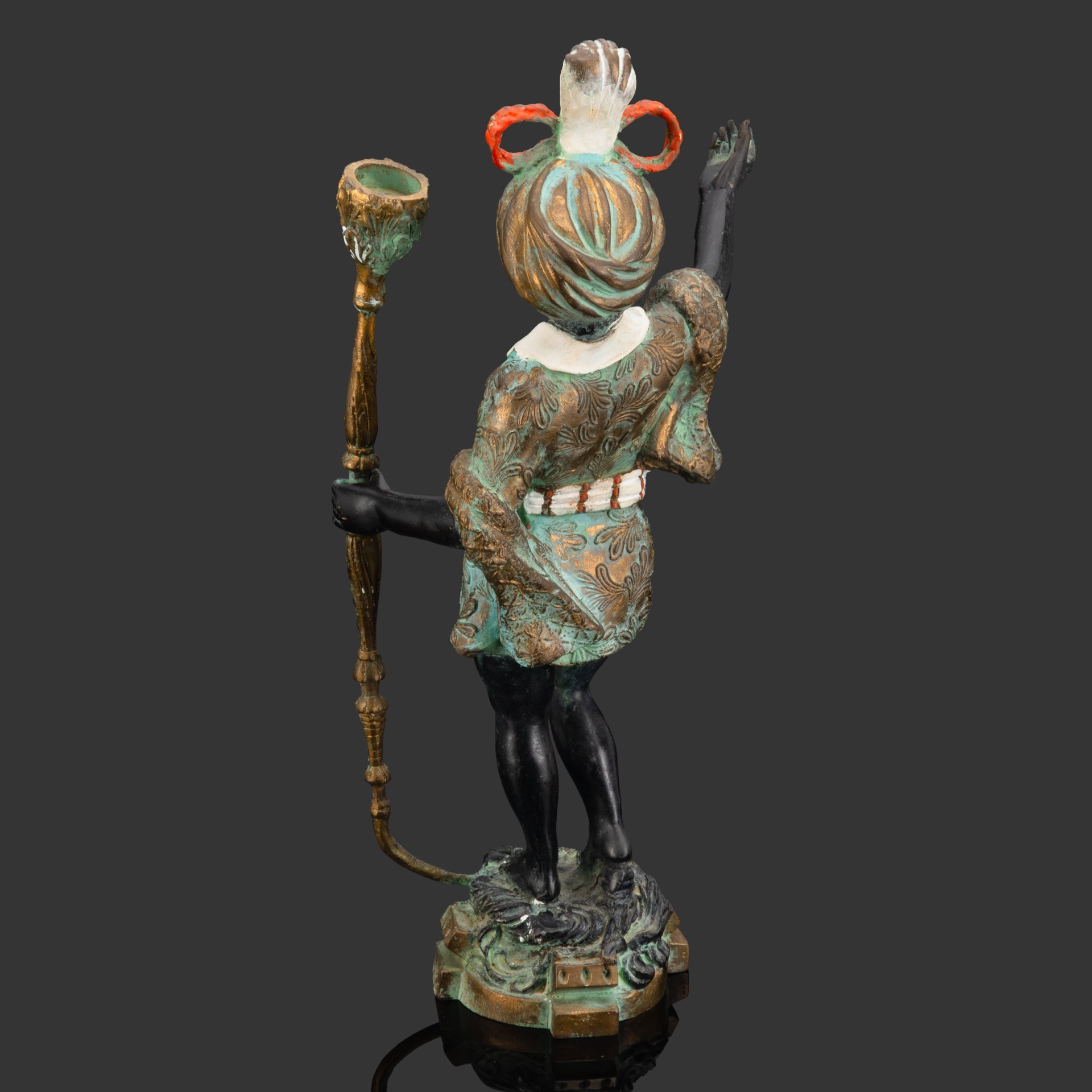 Подсвечник каминный "Арапчонок" ("Мавр"), металл, крашение, патинирование, Европа, 1950-1980 гг.