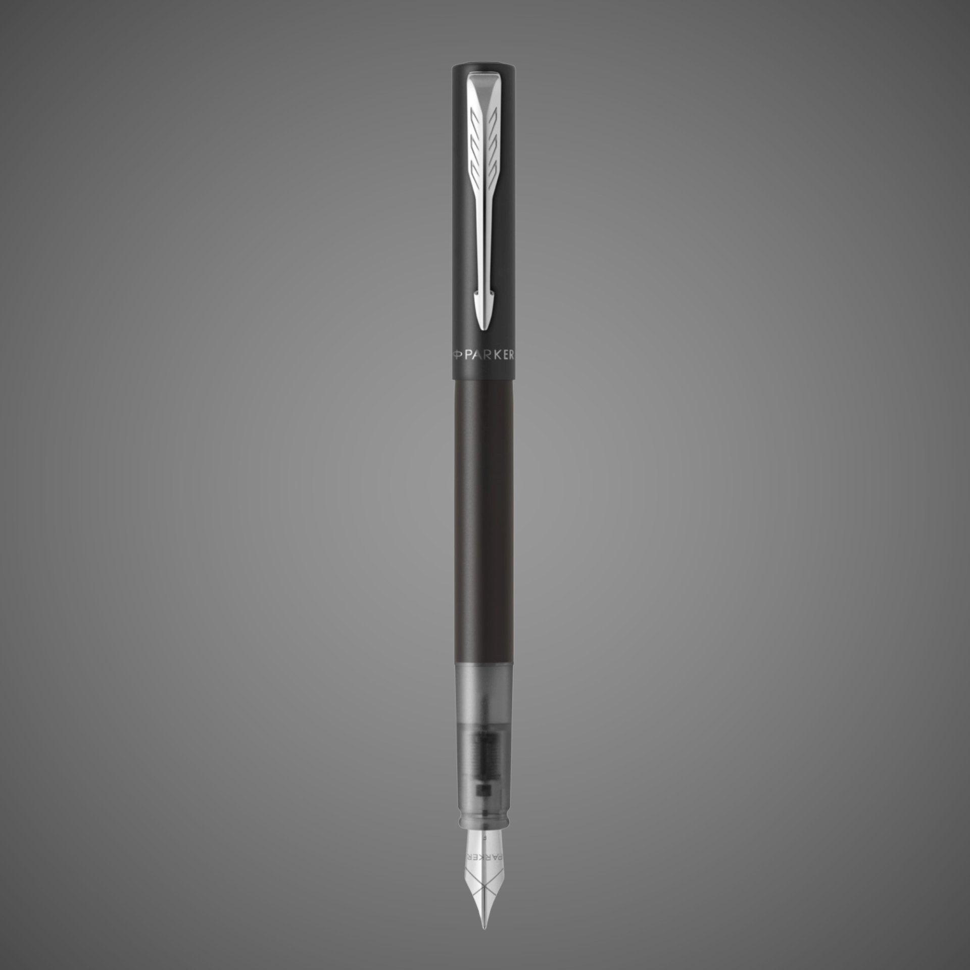 Перьевая ручка Parker Vector XL Black CT цвет чернил blue, перо: F/M, в подарочной упаковке., Лаки и смолы: лак, металл, нержавеющая сталь, пластик, хром