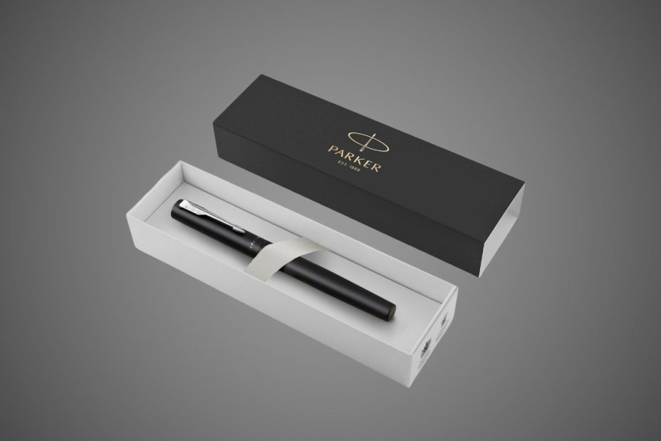 Перьевая ручка Parker Vector XL Black CT цвет чернил blue, перо: F/M, в подарочной упаковке., Лаки и смолы: лак, металл, нержавеющая сталь, пластик, хром