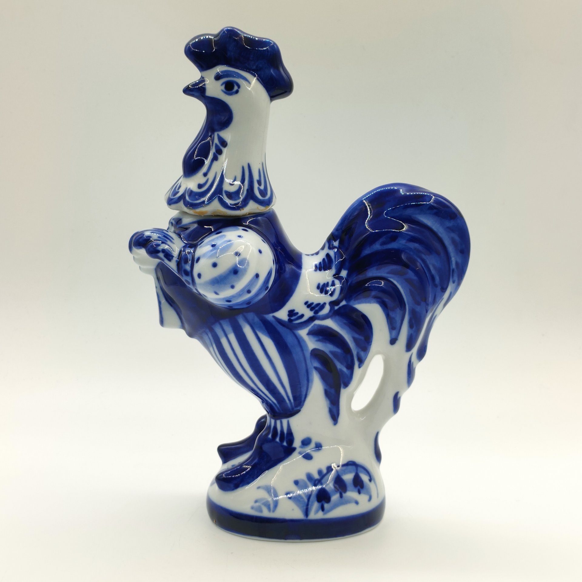 Штоф "Петух", росп. Капитина, Гжель, фарфор, роспись, Россия, 1998-2015 гг.