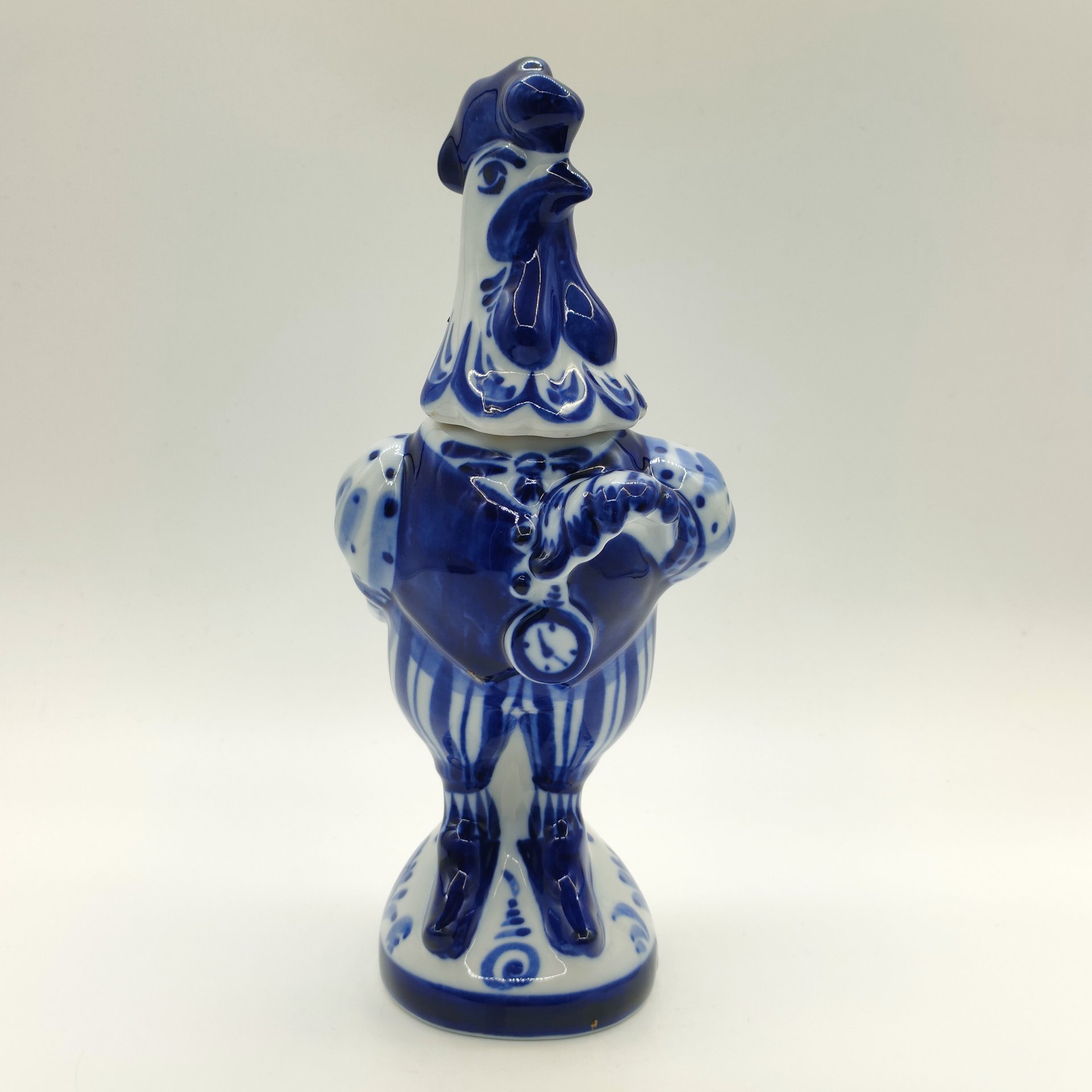 Штоф "Петух", росп. Капитина, Гжель, фарфор, роспись, Россия, 1998-2015 гг.