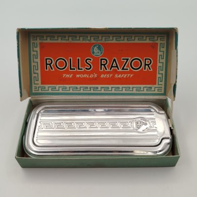 Станок бритвенный "Viscount" в футляре и оригинальной коробке, Rolls Razor, металл, картон, печать, Великобритания, 1954 г.