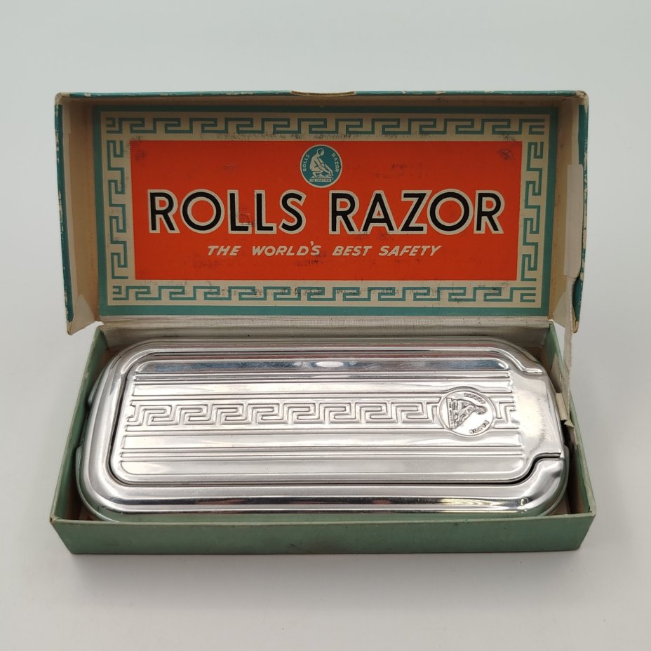Станок бритвенный "Viscount" в футляре и оригинальной коробке, Rolls Razor, металл, картон, печать, Великобритания, 1954 г.