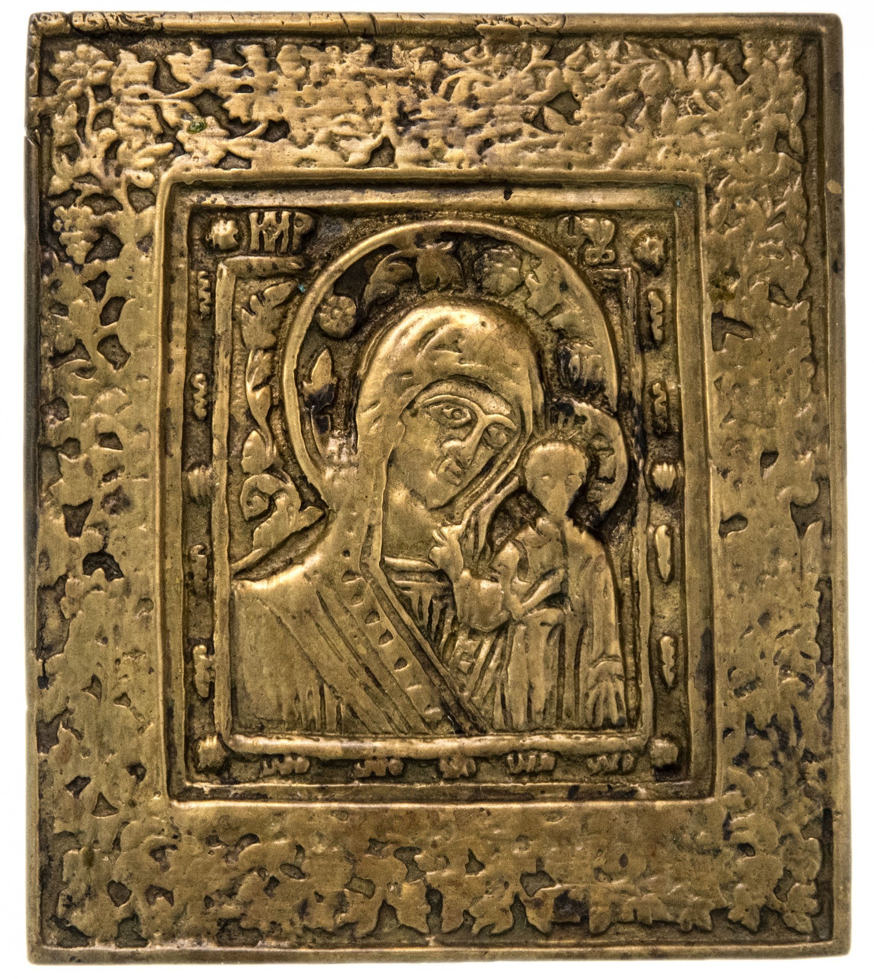 Икона "Богоматерь Казанская", бронза, литье, Российская Империя, 1850-1890 гг.