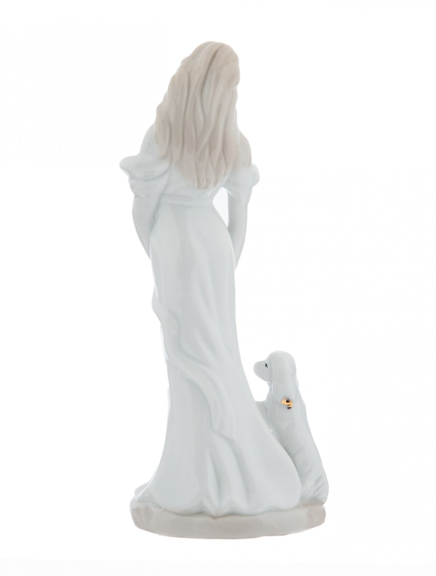 Статуэтка "Девушка с собачкой", фарфор, лепной декор, Китай, 2000-2015 гг.